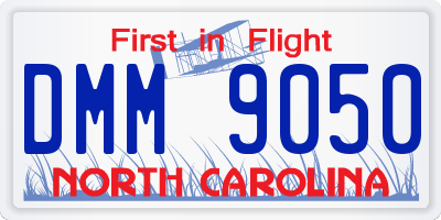 NC license plate DMM9050
