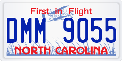 NC license plate DMM9055