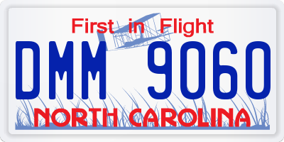 NC license plate DMM9060