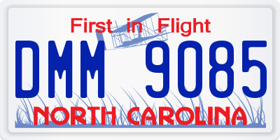 NC license plate DMM9085