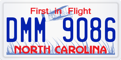 NC license plate DMM9086