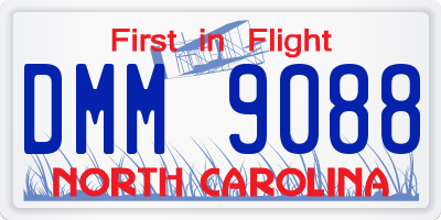 NC license plate DMM9088
