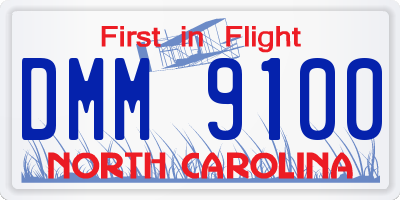 NC license plate DMM9100