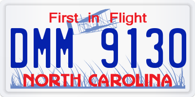 NC license plate DMM9130
