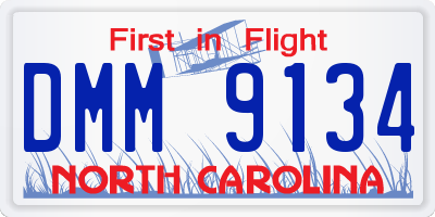 NC license plate DMM9134