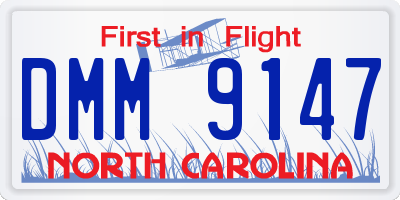 NC license plate DMM9147