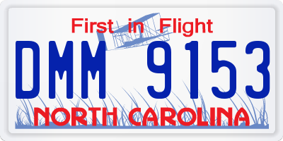 NC license plate DMM9153