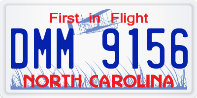NC license plate DMM9156