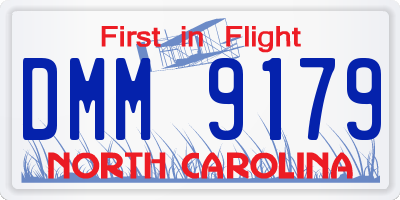 NC license plate DMM9179