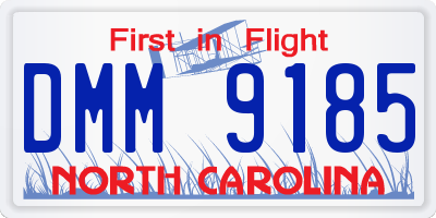 NC license plate DMM9185