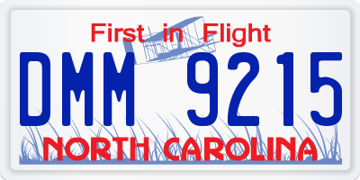 NC license plate DMM9215