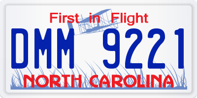 NC license plate DMM9221