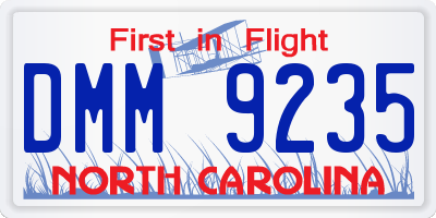 NC license plate DMM9235