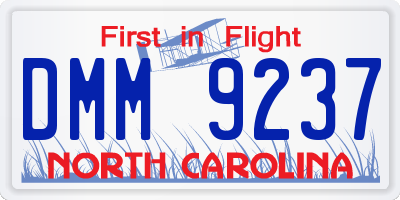 NC license plate DMM9237