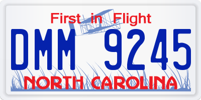 NC license plate DMM9245