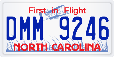 NC license plate DMM9246