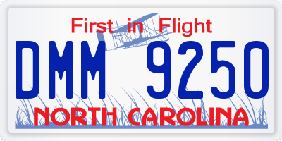 NC license plate DMM9250