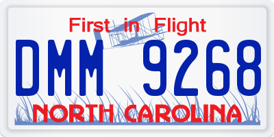 NC license plate DMM9268