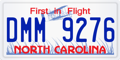 NC license plate DMM9276