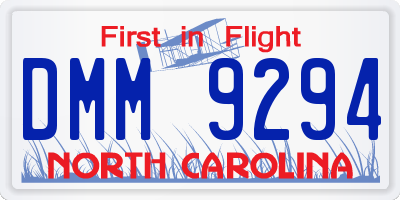 NC license plate DMM9294