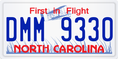 NC license plate DMM9330