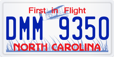 NC license plate DMM9350