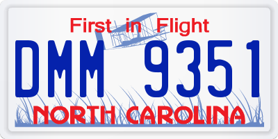 NC license plate DMM9351