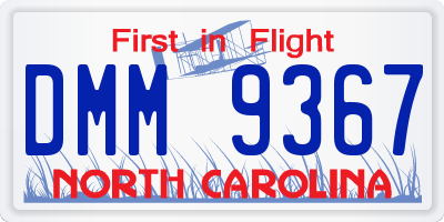 NC license plate DMM9367