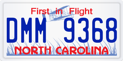 NC license plate DMM9368