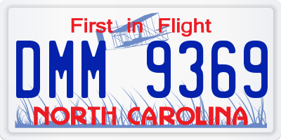 NC license plate DMM9369