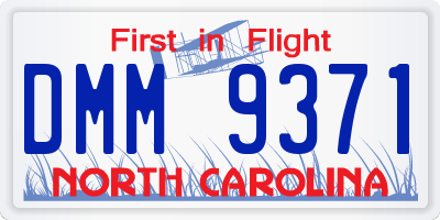 NC license plate DMM9371