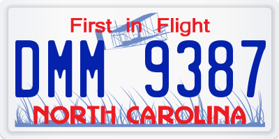 NC license plate DMM9387