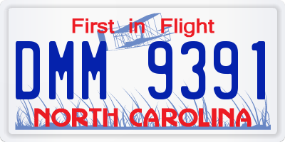 NC license plate DMM9391