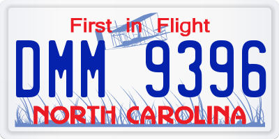 NC license plate DMM9396
