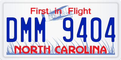 NC license plate DMM9404