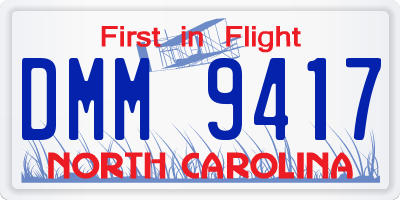 NC license plate DMM9417