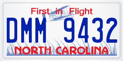 NC license plate DMM9432