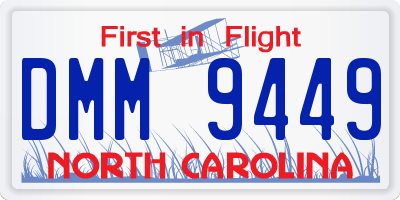NC license plate DMM9449