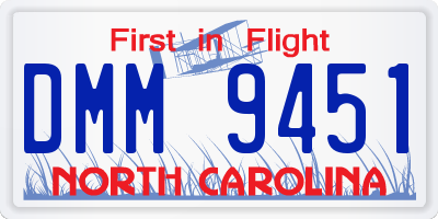 NC license plate DMM9451