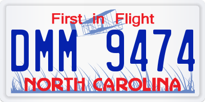 NC license plate DMM9474