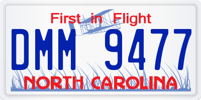 NC license plate DMM9477
