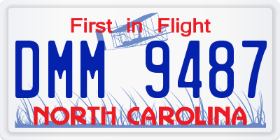 NC license plate DMM9487