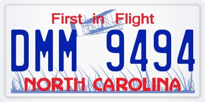 NC license plate DMM9494