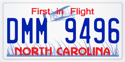 NC license plate DMM9496