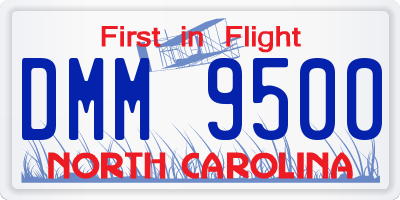 NC license plate DMM9500
