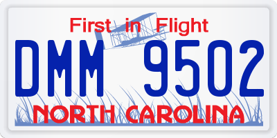 NC license plate DMM9502