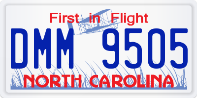 NC license plate DMM9505