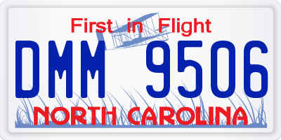 NC license plate DMM9506