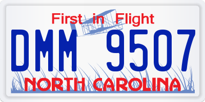 NC license plate DMM9507