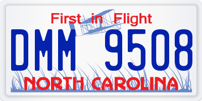 NC license plate DMM9508
